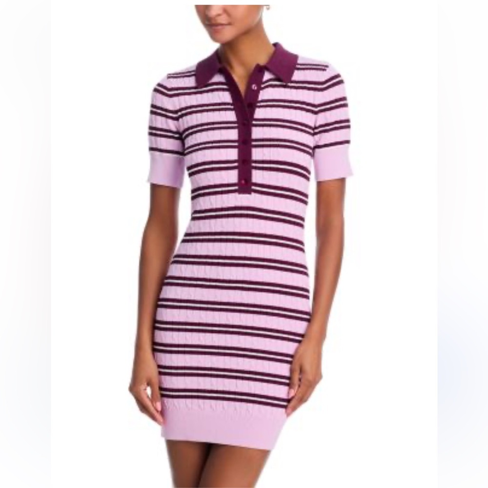 Good American Purple and Pink Striped Mini Dress